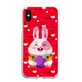 Чехол для iPhone XS Max матовый с принтом Новогодний зайка | Новый год 2022 в городе Новоалтайск, Силикон | Область печати: задняя сторона чехла, без боковых панелей | Тематика изображения на принте: 2022 | christmas | new year | год тигра | зайка | заяц | кролик | наступающий год | новогодний | новый год | рождественский | рождество | рождество христово | с новым годом | святки