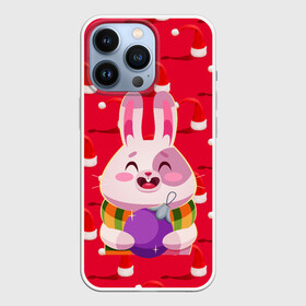 Чехол для iPhone 13 Pro с принтом Новогодний зайка | Новый год 2022 в городе Новоалтайск,  |  | Тематика изображения на принте: 2022 | christmas | new year | год тигра | зайка | заяц | кролик | наступающий год | новогодний | новый год | рождественский | рождество | рождество христово | с новым годом | святки