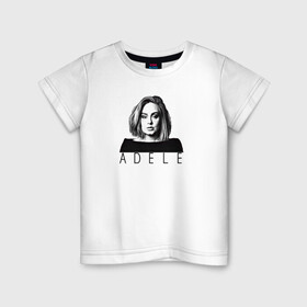 Детская футболка хлопок с принтом ADELE в городе Новоалтайск, 100% хлопок | круглый вырез горловины, полуприлегающий силуэт, длина до линии бедер | взгляд | девушка | имя | лицо | певица