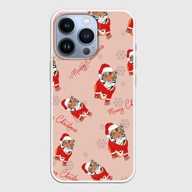 Чехол для iPhone 13 Pro ЗИМНИЙ ТИГР | ПАТТЕРН: в городе Новоалтайск, | | 2022 | christmas | new year | pattern | tiger | tigr | большой кот | год тигра | зимний тигр | наступающий год | новогодний | новый год | паттерн | полосатый кот | рождественский | рождество | рождество христово
