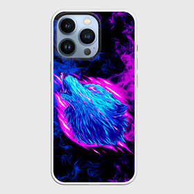 Чехол для iPhone 13 Pro с принтом Волк Неоновый в городе Новоалтайск,  |  | волк | леон | персонаж | пламя | синий | фиолетовый