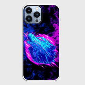 Чехол для iPhone 13 Pro Max с принтом Волк Неоновый в городе Новоалтайск,  |  | волк | леон | персонаж | пламя | синий | фиолетовый