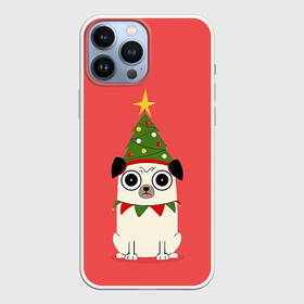 Чехол для iPhone 13 Pro Max с принтом Новогодний Мопс   Пёсик в городе Новоалтайск,  |  | Тематика изображения на принте: 2021 | 2022 | bite me | christmas | marry christmas | new year | в топе | герлянды | для друга | елка | кусь | мопс | нг | новогодний мопс | новогодний свитер | новый год | пёсик | песк | подарок | пряник | пряня | псина