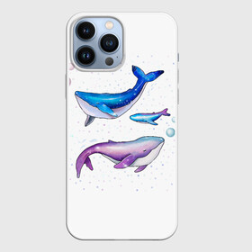 Чехол для iPhone 13 Pro Max с принтом Семья китов в городе Новоалтайск,  |  | китенок | киты | малыш | мама | море | папа | под водой | семья | трое