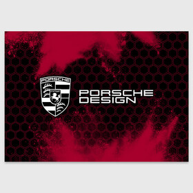 Поздравительная открытка с принтом PORSCHE DESIGN | Краска в городе Новоалтайск, 100% бумага | плотность бумаги 280 г/м2, матовая, на обратной стороне линовка и место для марки
 | Тематика изображения на принте: auto | logo | moto | porsche | porsche design | porshe | symbol | авто | автомобиль | взрыв | гонки | знак | краска | лого | логотип | логотипы | марка | машина | мото | порш | порше | символ | символы