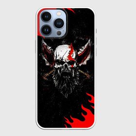 Чехол для iPhone 13 Pro Max с принтом БОГ ВОЙНЫ ЧЕРЕП С МЕЧАМИ в городе Новоалтайск,  |  | Тематика изображения на принте: ascension | betrayal | chains of olympus | cratos | fire | flame | ghost of sparta | god of war | hack and slash | kratos | logo | ragnarok | rune | war | атрей | бог войны | война | год ов вар | год оф вар | игра | иероглифы | кратос | лого | логотип | о