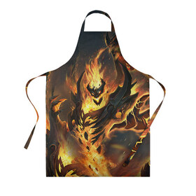 Фартук 3D с принтом DOTA 2 SHADOW FIEND   ТЕНЬ в городе Новоалтайск, 100% полиэстер | общий размер — 65 х 85 см, ширина нагрудника — 26 см, горловина — 53 см, длина завязок — 54 см, общий обхват в поясе — 173 см. Принт на завязках и на горловине наносится с двух сторон, на основной части фартука — только с внешней стороны | bristleback | dota | dota 2 | dota2 | heroes | invoker | lina | og team | pudge | shadow | shadow fiend | team liquid | team spirit | the international | windranger | бристелбек | бристл | дота | дота 2 | дота2 | пудж | тень | урса