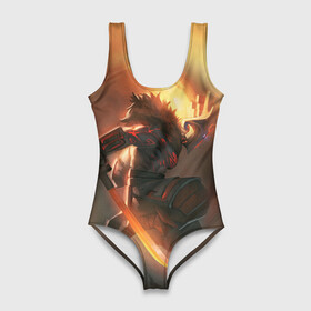 Купальник-боди 3D с принтом DOTA 2 ДЖАГЕРНАУТ в городе Новоалтайск, 82% полиэстер, 18% эластан | Круглая горловина, круглый вырез на спине | bristleback | dota | dota 2 | dota2 | heroes | invoker | lina | og team | pudge | shadow | shadow fiend | team liquid | team spirit | the international | windranger | бристелбек | бристл | джагернаут | дота | дота 2 | дота2 | пудж | тень | урса