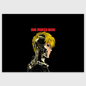 Поздравительная открытка с принтом Кибернетическое тело Геноса One Punch-Man в городе Новоалтайск, 100% бумага | плотность бумаги 280 г/м2, матовая, на обратной стороне линовка и место для марки
 | genos | genoсide | jenosu | one punch man | one punchman | onepunchman | oni saibogu | аниме | ван панч мен | ванпанчмен | генос | кибердемон | кибернетическое тело | манга | сильнейший человек | человек одинудар | человек одного удара