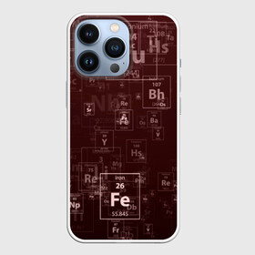 Чехол для iPhone 13 Pro с принтом Fe   Таблица Менделеева в городе Новоалтайск,  |  | Тематика изображения на принте: fe | для студентов | для физиков | для химиков | железо | наука | таблица менделеева | ученым | физика | химия | элемент