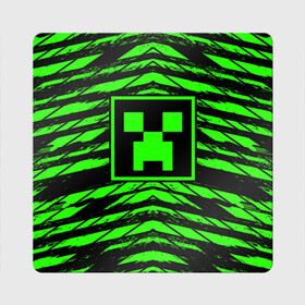 Магнит виниловый Квадрат с принтом Майнкрафт Крипер   Minecraft Creeper в городе Новоалтайск, полимерный материал с магнитным слоем | размер 9*9 см, закругленные углы | Тематика изображения на принте: creeper | minecraft | tnt | визер | гаст | голем | грифер | крипер | майнкрафт | моб | страж