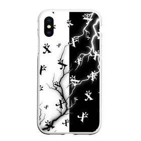 Чехол для iPhone XS Max матовый с принтом ПОЙМЕТ ТОЛЬКО РУССКИЙ   Молния в городе Новоалтайск, Силикон | Область печати: задняя сторона чехла, без боковых панелей | древний | знак | иероглиф | мат | молния | паттерн | прикол | приколы | символ | символы | черно белый | юмор