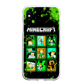 Чехол для iPhone XS Max матовый с принтом MINECRAFT GRUNGE МАЙНКРАФТ ГРАНЖ в городе Новоалтайск, Силикон | Область печати: задняя сторона чехла, без боковых панелей | block | craft | creeper | cube | dungeons | game | games | logo | mine | minecraft | miner | pixel | zombie | блок | геометрия | данжен | зомби | игра | игры | крафт | крипер | кубики | лого | логотип | майкрафт | майн | майнкрафт | пиксели | 