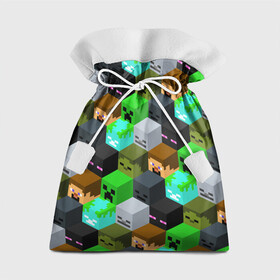 Подарочный 3D мешок с принтом MINECRAFT PATTERN МАЙНКРАФТ УЗОР в городе Новоалтайск, 100% полиэстер | Размер: 29*39 см | block | craft | creeper | cube | dungeons | game | games | logo | mine | minecraft | miner | pattern | pixel | zombie | блок | геометрия | данжен | зомби | игра | игры | крафт | крипер | кубики | лого | логотип | майкрафт | майн | майнкрафт | 