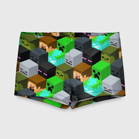 Детские купальные плавки 3D с принтом MINECRAFT PATTERN МАЙНКРАФТ УЗОР в городе Новоалтайск, Полиэстер 85%, Спандекс 15% | Слитный крой, подклад по переду изделия, узкие бретели | Тематика изображения на принте: block | craft | creeper | cube | dungeons | game | games | logo | mine | minecraft | miner | pattern | pixel | zombie | блок | геометрия | данжен | зомби | игра | игры | крафт | крипер | кубики | лого | логотип | майкрафт | майн | майнкрафт | 