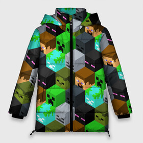 Женская зимняя куртка Oversize с принтом MINECRAFT PATTERN МАЙНКРАФТ УЗОР в городе Новоалтайск, верх — 100% полиэстер; подкладка — 100% полиэстер; утеплитель — 100% полиэстер | длина ниже бедра, силуэт Оверсайз. Есть воротник-стойка, отстегивающийся капюшон и ветрозащитная планка. 

Боковые карманы с листочкой на кнопках и внутренний карман на молнии | block | craft | creeper | cube | dungeons | game | games | logo | mine | minecraft | miner | pattern | pixel | zombie | блок | геометрия | данжен | зомби | игра | игры | крафт | крипер | кубики | лого | логотип | майкрафт | майн | майнкрафт | 