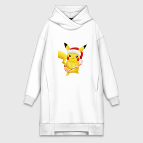 Платье-худи хлопок с принтом Пикачу Рождество в городе Новоалтайск,  |  | pikachu | pokemon | новогодний пикачу | новый год пикачу | пикачу | покемон | рождество