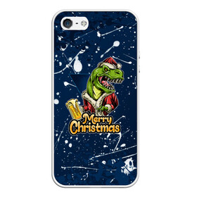 Чехол для iPhone 5/5S матовый с принтом Merry Christmas Пивозавр. в городе Новоалтайск, Силикон | Область печати: задняя сторона чехла, без боковых панелей | Тематика изображения на принте: 2022 | happy new year | merry christmas | год тигра | дино | динозавр | зима близко | нг | новогодний | новый год | новый год 2022 | рождество | снежинки | тигр