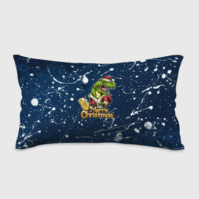 Подушка 3D антистресс с принтом Merry Christmas Пивозавр. в городе Новоалтайск, наволочка — 100% полиэстер, наполнитель — вспененный полистирол | состоит из подушки и наволочки на молнии | Тематика изображения на принте: 2022 | happy new year | merry christmas | год тигра | дино | динозавр | зима близко | нг | новогодний | новый год | новый год 2022 | рождество | снежинки | тигр