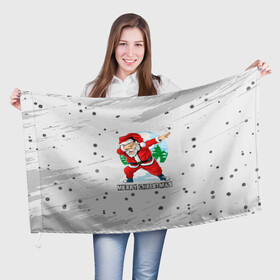 Флаг 3D с принтом Merry Christmas Santa Dabbing. в городе Новоалтайск, 100% полиэстер | плотность ткани — 95 г/м2, размер — 67 х 109 см. Принт наносится с одной стороны | 2022 | dabbing | happy new year | merry christmas | santa dabbing | год тигра | зима близко | нг | новогодний | новогодний тигр | новый год | новый год 2022 | рождество | символ 2022 года | снежинки