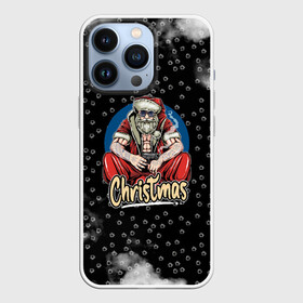 Чехол для iPhone 13 Pro с принтом Merry Christmas Santa с пистолетом. в городе Новоалтайск,  |  | 2022 | happy new year | merry christmas | santa | год тигра | зима близко | нг | новогодний | новый год | новый год 2022 | рождество | символ 2022 года | следы от пуль | снежинки