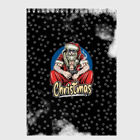 Скетчбук с принтом Merry Christmas Santa с пистолетом. в городе Новоалтайск, 100% бумага
 | 48 листов, плотность листов — 100 г/м2, плотность картонной обложки — 250 г/м2. Листы скреплены сверху удобной пружинной спиралью | Тематика изображения на принте: 2022 | happy new year | merry christmas | santa | год тигра | зима близко | нг | новогодний | новый год | новый год 2022 | рождество | символ 2022 года | следы от пуль | снежинки