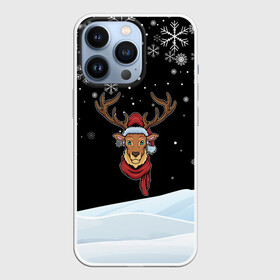 Чехол для iPhone 13 Pro с принтом Новогодний олень в зимнем шарфе в городе Новоалтайск,  |  | 2022 | happy new year | merry christmas | год тигра | зима близко | нг | новогодний | новый год | новый год 2022 | олень | рождество | символ 2022 года | снег | снежинки