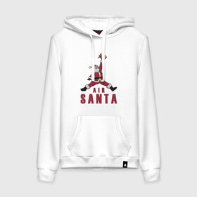 Женская толстовка с принтом AIR SANTA (ЭЙР САНТА) в городе Новоалтайск, френч-терри, мягкий теплый начес внутри (100% хлопок) | карман-кенгуру, эластичные манжеты и нижняя кромка, капюшон с подкладом и шнурком | 2022 | air | bad | christmas | cold | hipster | ho | klaus | merry | new | santa | snow | winter | year | год | дед | зима | клаус | мороз | новый | рождество | санта | снег | хипстер | хо | холод | эйр