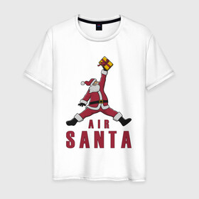 Мужская футболка хлопок с принтом AIR SANTA (ЭЙР САНТА) в городе Новоалтайск, 100% хлопок | прямой крой, круглый вырез горловины, длина до линии бедер, слегка спущенное плечо. | 2022 | air | bad | christmas | cold | hipster | ho | klaus | merry | new | santa | snow | winter | year | год | дед | зима | клаус | мороз | новый | рождество | санта | снег | хипстер | хо | холод | эйр