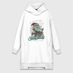 Платье-худи хлопок с принтом Christmas Awaits в городе Новоалтайск,  |  | art | christmas | ded moroz | deer | drawing | holiday | new year | santa claus | snow | арт | дед мороз | новый год | олень | праздник | рисунок | рождество | санта клаус | снег