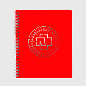 Тетрадь с принтом REMIXES - Rammstein в городе Новоалтайск, 100% бумага | 48 листов, плотность листов — 60 г/м2, плотность картонной обложки — 250 г/м2. Листы скреплены сбоку удобной пружинной спиралью. Уголки страниц и обложки скругленные. Цвет линий — светло-серый
 | Тематика изображения на принте: lindemann | rammstein | ramstein | till lindemann | альбом | кристоф шнайдер | лоренц | метал | немецкая | оливер ридель | пауль ландерс | раммштайн | рамштайн | рихард круспе | рок группа | тилль линдеманн