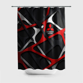 Штора 3D для ванной с принтом MITSUBISHI 3D Texture Logo в городе Новоалтайск, 100% полиэстер | плотность материала — 100 г/м2. Стандартный размер — 146 см х 180 см. По верхнему краю — пластиковые люверсы для креплений. В комплекте 10 пластиковых колец | auto | autosport | avto | car | mitsubishi | race | street racing | авто | автоспорт | гонки | марка | машина | митсубиси | митсубиши | мицубиси | мицубиши | тачка