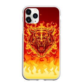 Чехол для iPhone 11 Pro матовый с принтом Огненный тигр в пламени в городе Новоалтайск, Силикон |  | Тематика изображения на принте: огонь | пламя | символ года | тигр | хищник