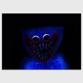 Поздравительная открытка с принтом BLUE MONSTER | POPPY в городе Новоалтайск, 100% бумага | плотность бумаги 280 г/м2, матовая, на обратной стороне линовка и место для марки
 | playtime co | poppy playtime | видео игра | видеоигра | время игры с поппи | головоломки | заброшенная фабрика игрушек | попи | поппи | поппи плей тайм | ужасы | фабрика игрушек