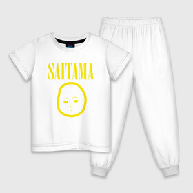 Детская пижама хлопок с принтом SAITAMA (NIRVANA) в городе Новоалтайск, 100% хлопок |  брюки и футболка прямого кроя, без карманов, на брюках мягкая резинка на поясе и по низу штанин
 | Тематика изображения на принте: anime | man | music | nirvana | one | onepunchman | punch | rock | saitama | аниме | ванпанчмен | музыка | нирвана | рок | сайтама