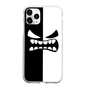 Чехол для iPhone 11 Pro матовый с принтом GEOMETRY DASH BLACK WHITE DEMON RAGE   ЯРОСТНЫЙ ДЕМОН в городе Новоалтайск, Силикон |  | 2d | arcade | demon | game | geometry dash | levels | meltdown | robtop | smile | аркада | геометрический тире | демон | раннер | смайлы | уровни | эмоции