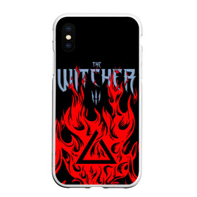 Чехол для iPhone XS Max матовый с принтом THE WITCHER 3 ВЕДЬМАК 3 FIRE ОГОНЬ в городе Новоалтайск, Силикон | Область печати: задняя сторона чехла, без боковых панелей | geralt | the witcher | the witcher wild hunt | witcher | wolf | аард | аксий | белый волк | ведьмак | ведьмак 3 | волк | геральт | игни | ирден | йенифер | каер морхен | квен | охотник | трисс | цири | школа волка