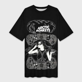 Платье-футболка 3D с принтом Arctic monkeys Art в городе Новоалтайск,  |  | alternative | arctic monkeys | metall | music | rock | альтернатива | арктик монкейс | арктические обезьяны | металл | музыка | рок