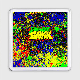 Магнит 55*55 с принтом Friday Night Funkin Logo Acid Style в городе Новоалтайск, Пластик | Размер: 65*65 мм; Размер печати: 55*55 мм | Тематика изображения на принте: friday night funkin | ночь пятницы фанкин | пятничный вечер фанкин | фрайдей найт фанкин | фридей найт фанкин