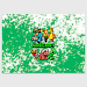 Поздравительная открытка с принтом Minecraft персонажи мобы в городе Новоалтайск, 100% бумага | плотность бумаги 280 г/м2, матовая, на обратной стороне линовка и место для марки
 | creeper | green minecraft | minecraft | minecraft creeper | minecraft dungeons | детские игры | зеленый майнкрафт | крипер | крипер майнкрафт | криппер | майнкрафт | майнкрафт крипер | майнкрафт персонажи | майнкрафт подземелье
