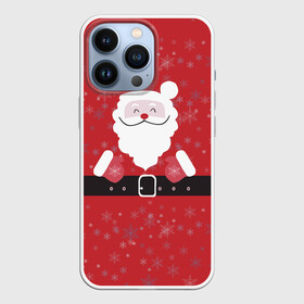 Чехол для iPhone 13 Pro с принтом Санта Клаус со  снежинками. в городе Новоалтайск,  |  | Тематика изображения на принте: 2022 | happy new year | merry christmas | santa | год тигра | зима близко | нг | новогодний | новый год | новый год 2022 | рождество | санта | снежинки