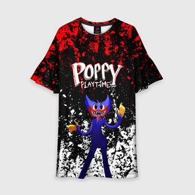Детское платье 3D с принтом Poppy Playtime длинный Монстр. в городе Новоалтайск, 100% полиэстер | прямой силуэт, чуть расширенный к низу. Круглая горловина, на рукавах — воланы | poppy playtime | игра | кукла | монстр | плэйтайм | поппи плейтайм | хагги вагги | хоррор