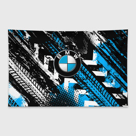 Флаг-баннер с принтом Следы от шин BMW в городе Новоалтайск, 100% полиэстер | размер 67 х 109 см, плотность ткани — 95 г/м2; по краям флага есть четыре люверса для крепления | bmw | bmw performance | m | motorsport | performance | бмв | моторспорт