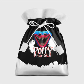 Подарочный 3D мешок с принтом Poppy Playtime Перья. в городе Новоалтайск, 100% полиэстер | Размер: 29*39 см | poppy playtime | игра | кукла | монстр | плэйтайм | поппи плейтайм | хагги вагги | хоррор