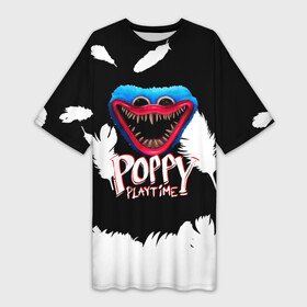 Платье-футболка 3D с принтом Poppy Playtime Перья. в городе Новоалтайск,  |  | poppy playtime | игра | кукла | монстр | плэйтайм | поппи плейтайм | хагги вагги | хоррор
