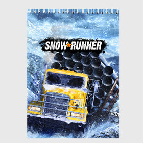 Скетчбук с принтом SNOWRUNNER ART СНОУРАННЕР АРТ в городе Новоалтайск, 100% бумага
 | 48 листов, плотность листов — 100 г/м2, плотность картонной обложки — 250 г/м2. Листы скреплены сверху удобной пружинной спиралью | game | snow runner | snowrunner | winter | грузовик | дальнобойщик | зима | игра | лес | симулятор | снег | сноу раннер | сноураннер