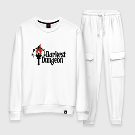 Женский костюм хлопок с принтом Darkest Dungeon | Темнейшее подземелье в городе Новоалтайск, 100% хлопок | на свитшоте круглая горловина, мягкая резинка по низу. Брюки заужены к низу, на них два вида карманов: два 