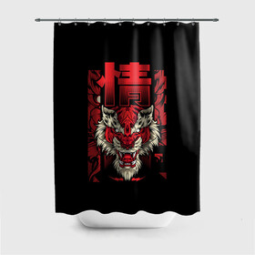 Штора 3D для ванной с принтом Japanese Red Tiger в городе Новоалтайск, 100% полиэстер | плотность материала — 100 г/м2. Стандартный размер — 146 см х 180 см. По верхнему краю — пластиковые люверсы для креплений. В комплекте 10 пластиковых колец | 2022 | 2022 год | japa | japan tiger | japanese | japanese tiger | tiger | год тигра | новый год 2022 | новый год тигра | тигр