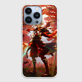 Чехол для iPhone 13 Pro с принтом Каэдэхара Кадзуха  стоит в лесу  Genshin Impact в городе Новоалтайск,  |  | Тематика изображения на принте: genshin impact | kadzuhara | kazuha | shenhe | venti gi | zhongli | венти | геншен импакт | геншин | импакт | казуха | мечи | чжун ли | эмпакт