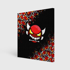 Холст квадратный с принтом GEOMETRY DASH PATTERN DEMON в городе Новоалтайск, 100% ПВХ |  | 2d | arcade | demon | game | geometry dash | levels | meltdown | robtop | smile | аркада | геометрический тире | демон | раннер | смайлы | уровни | эмоции